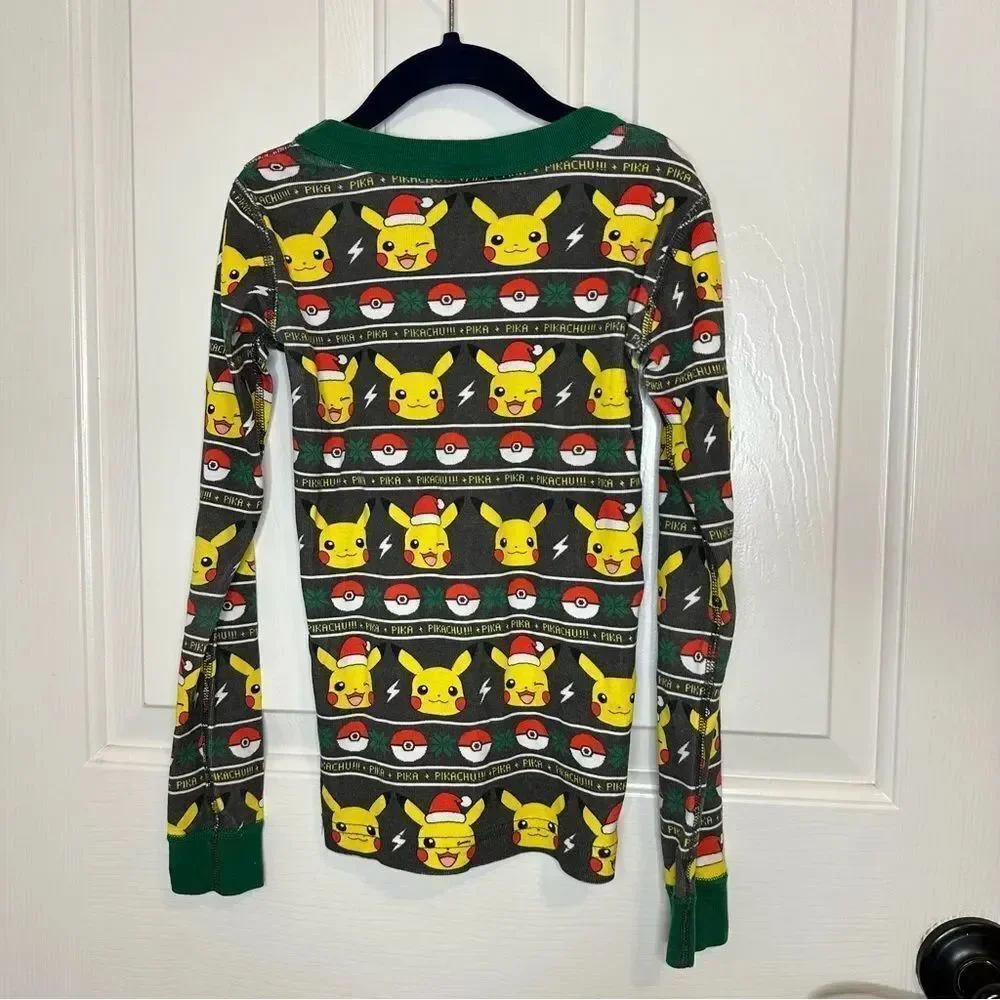 Hanna Andersson X Pokémon Pikachu Pokéball Christmas Fair Isle Long John PJ Set